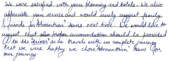 Aamantran Tours Feedback by Rajashri Chavan